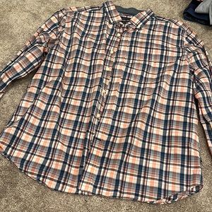 5/$18 Pink and blue plaid nautica button down